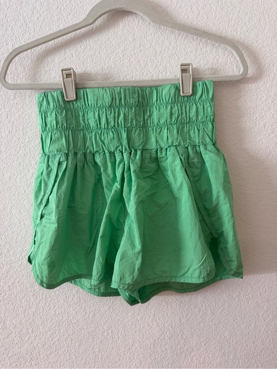 FP Movement by Free People Pants - FP Movement by Free People Smocked High-Waist Athletic Shorts in Green